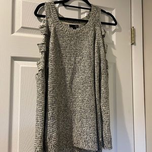 Aqua cold shoulder sweater